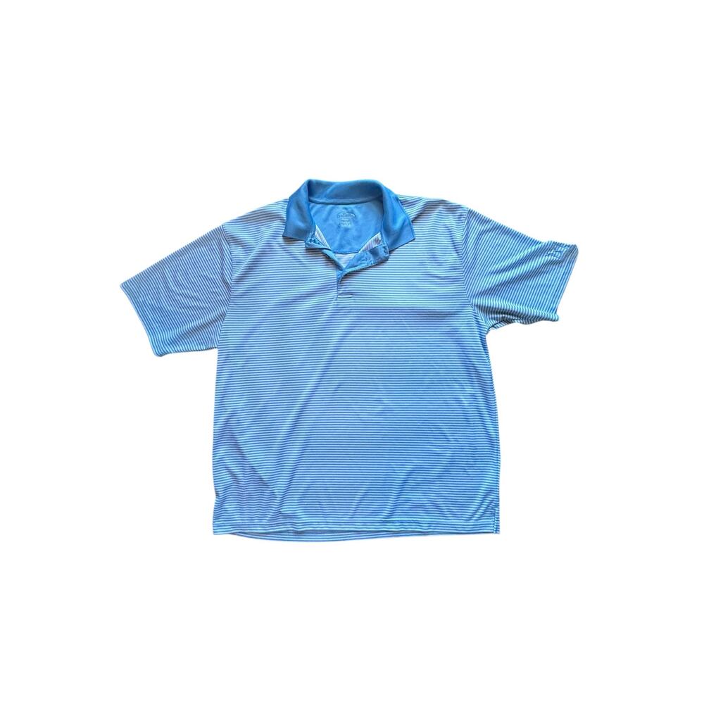 Men’s PGA Champions Tour Blue & White Striped Golf Polo Shirt – Size XXL